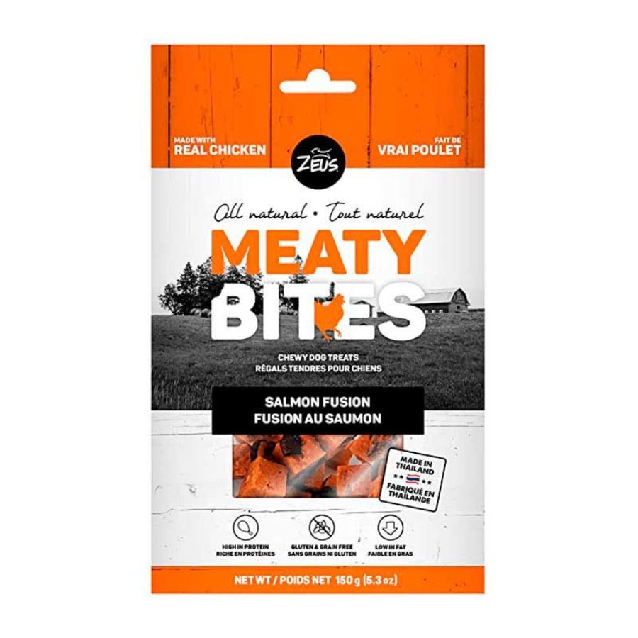Zeus meaty bites fusion de salmón snack para perros150gr, , large image number null